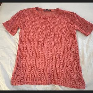Zara Sz S Crochet Top Pink